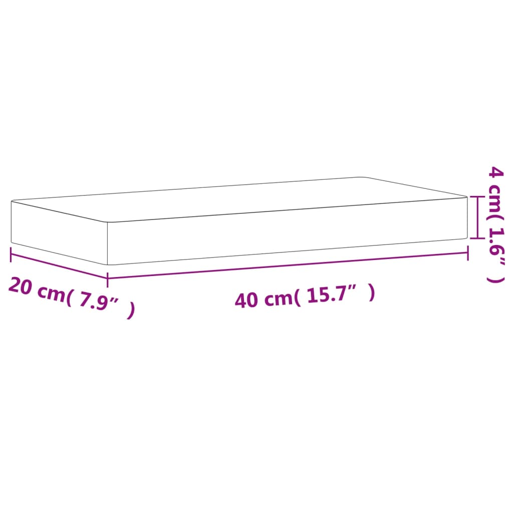 vidaXL Étagère murale 40x20x4 cm bois massif de hêtre