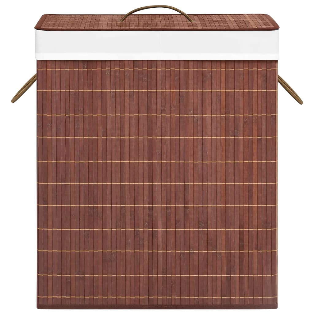 vidaXL Panier à linge avec 2 sections bambou marron 100 L