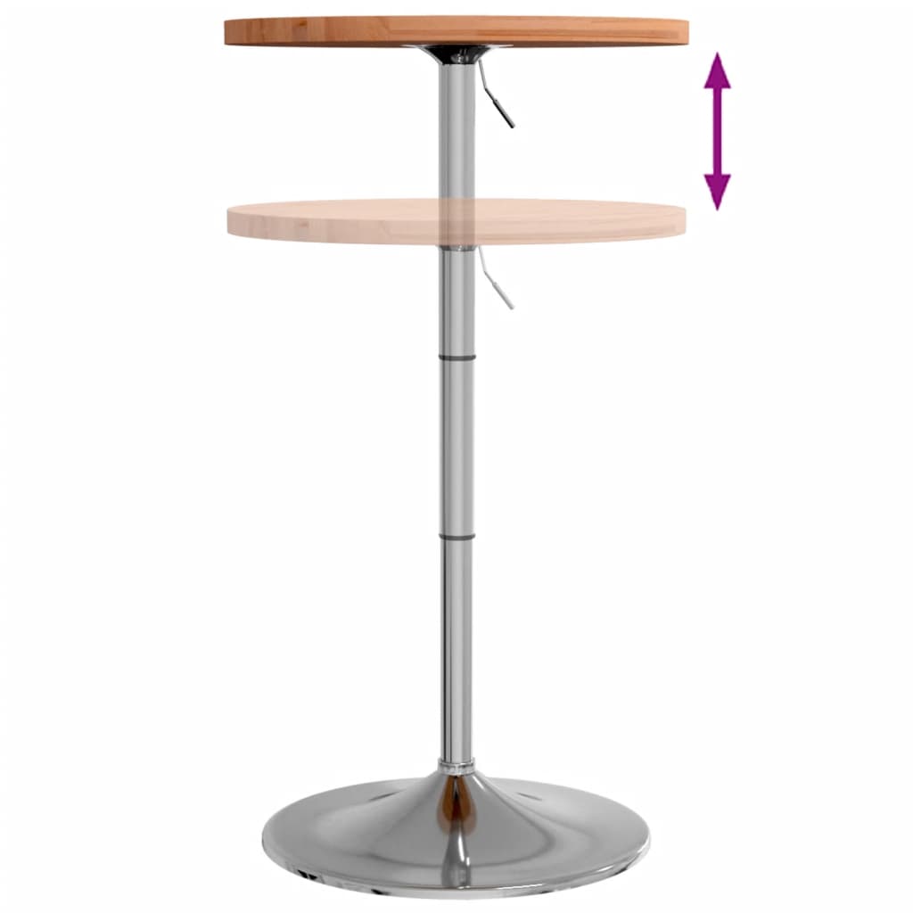 vidaXL Table de bar Ø50x90,5 cm bois massif de hêtre