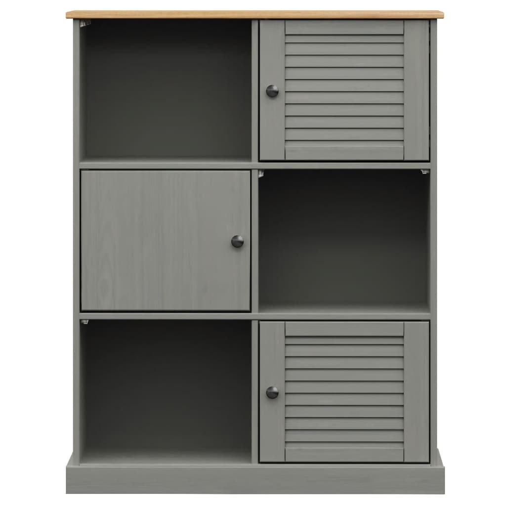 vidaXL Bibliothèque VIGO gris 90x35x114,5 cm bois massif de pin