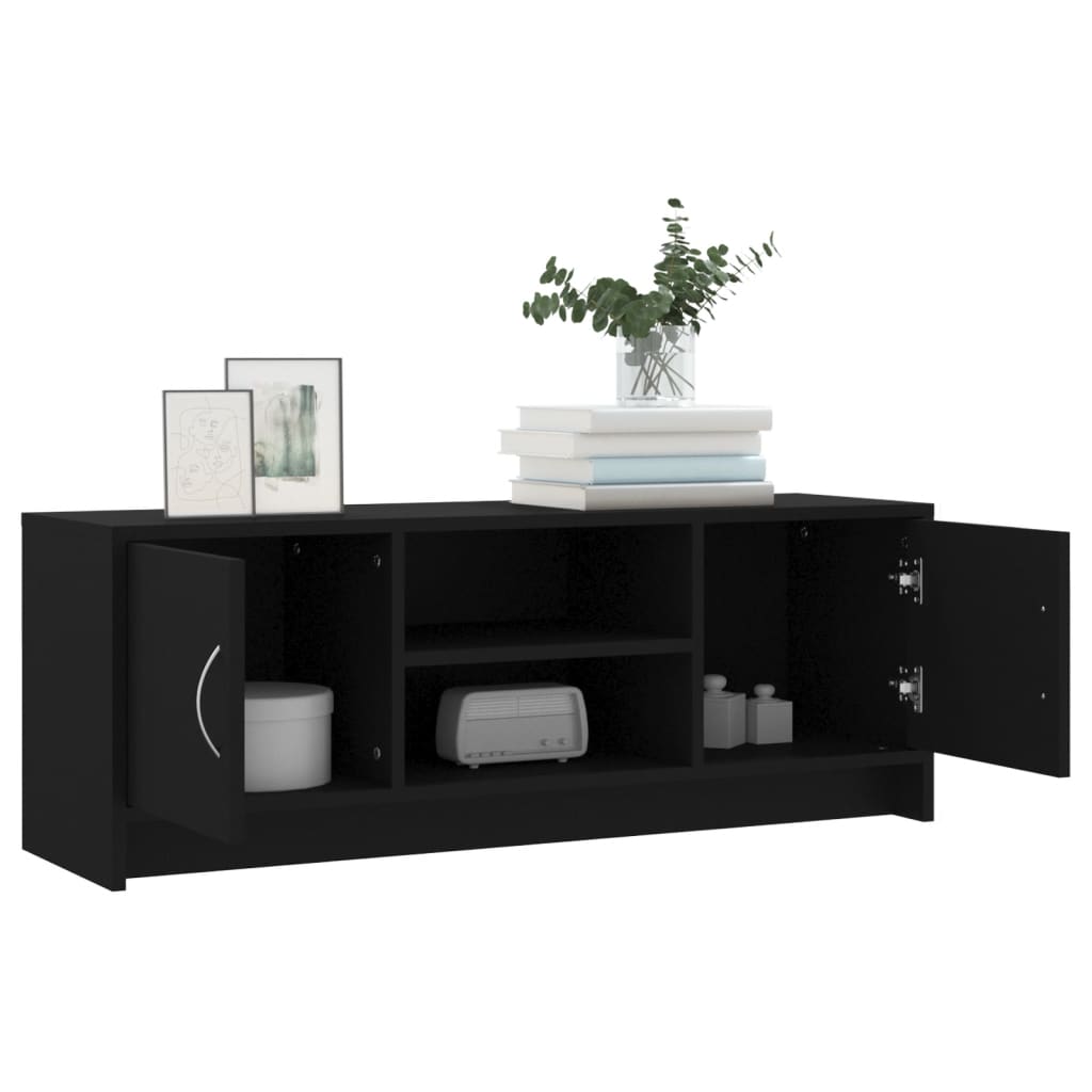 vidaXL Meuble TV noir 102x30x37,5 cm bois d'ingénierie