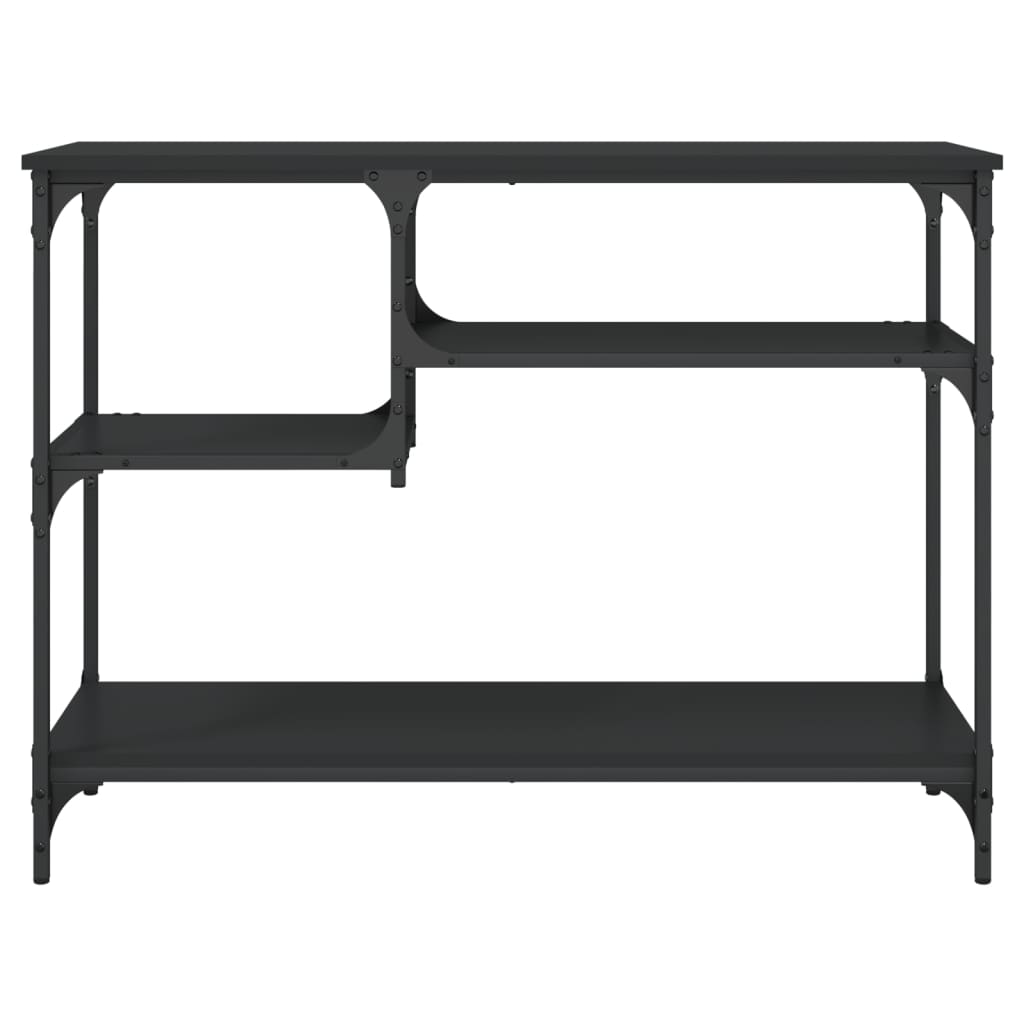 vidaXL Table console avec étagères noir 100x35x75 cm