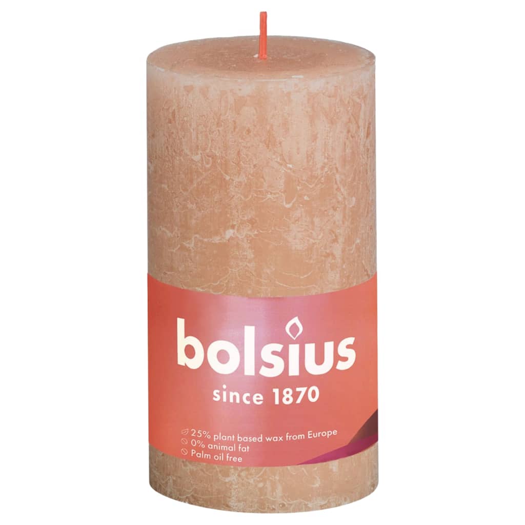 Bolsius Bougies pilier rustiques Shine 4 pcs 130x68 mm Rose brumeux