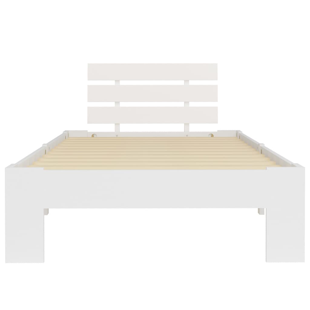 vidaXL Cadre de lit sans matelas blanc bois de pin massif 100x200 cm