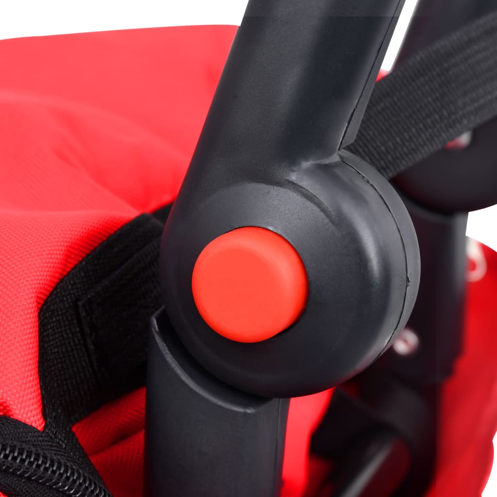 vidaXL Remorque de vélo pliable avec sac d'épicerie Rouge et noir