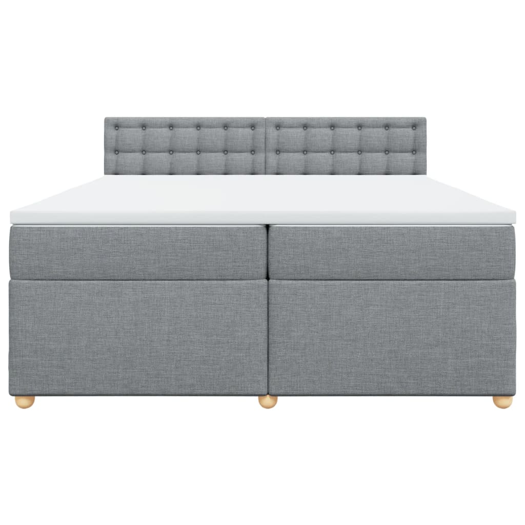 vidaXL Sommier à lattes de lit avec matelas Gris clair 200x200cm Tissu