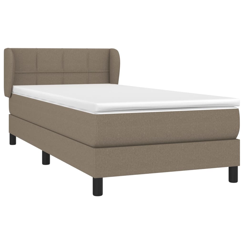 vidaXL Sommier à lattes de lit avec matelas Taupe 90x190 cm Tissu