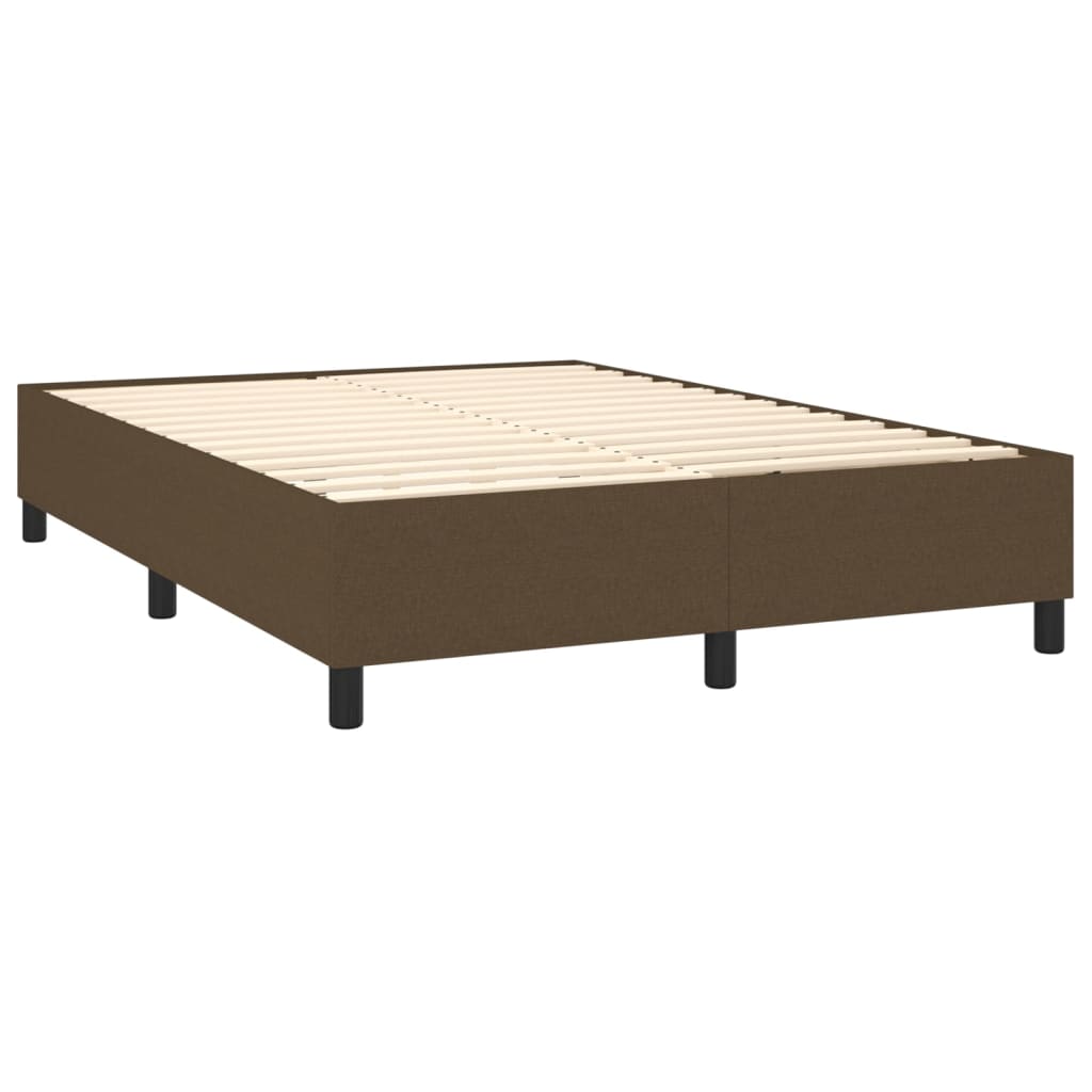 vidaXL Sommier à lattes de lit avec matelas Marron foncé 140x190 cm