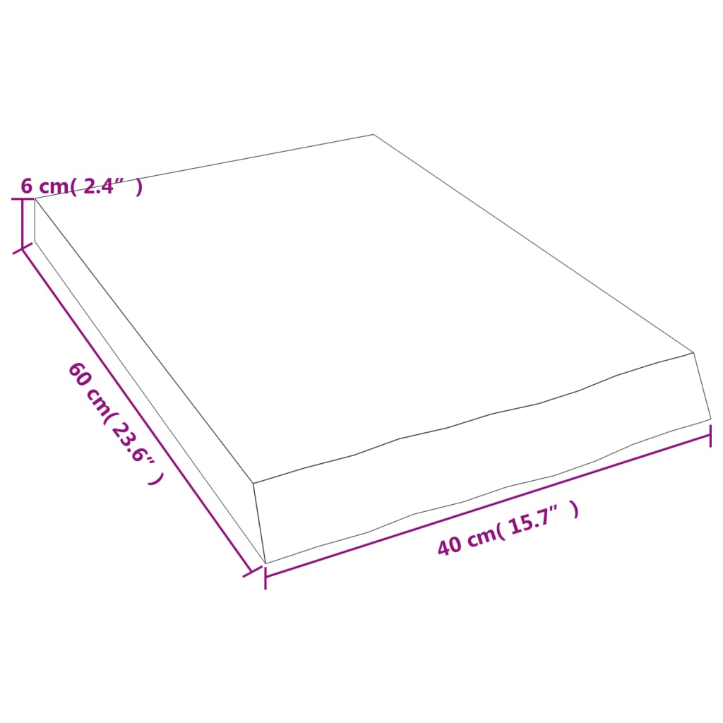 vidaXL Comptoir de salle de bain 40x60x(2-6) cm bois massif non traité