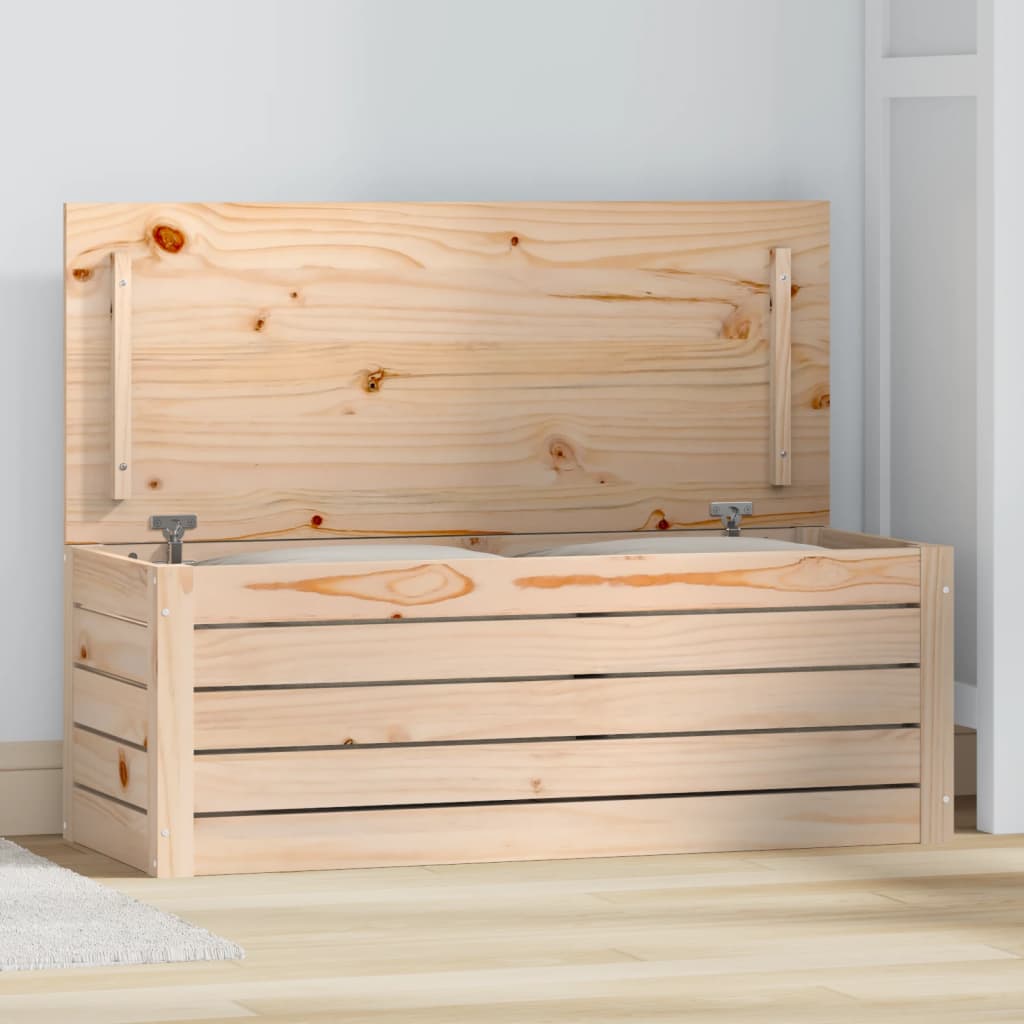 vidaXL Boîte de rangement 89x36,5x33 cm Bois massif de pin