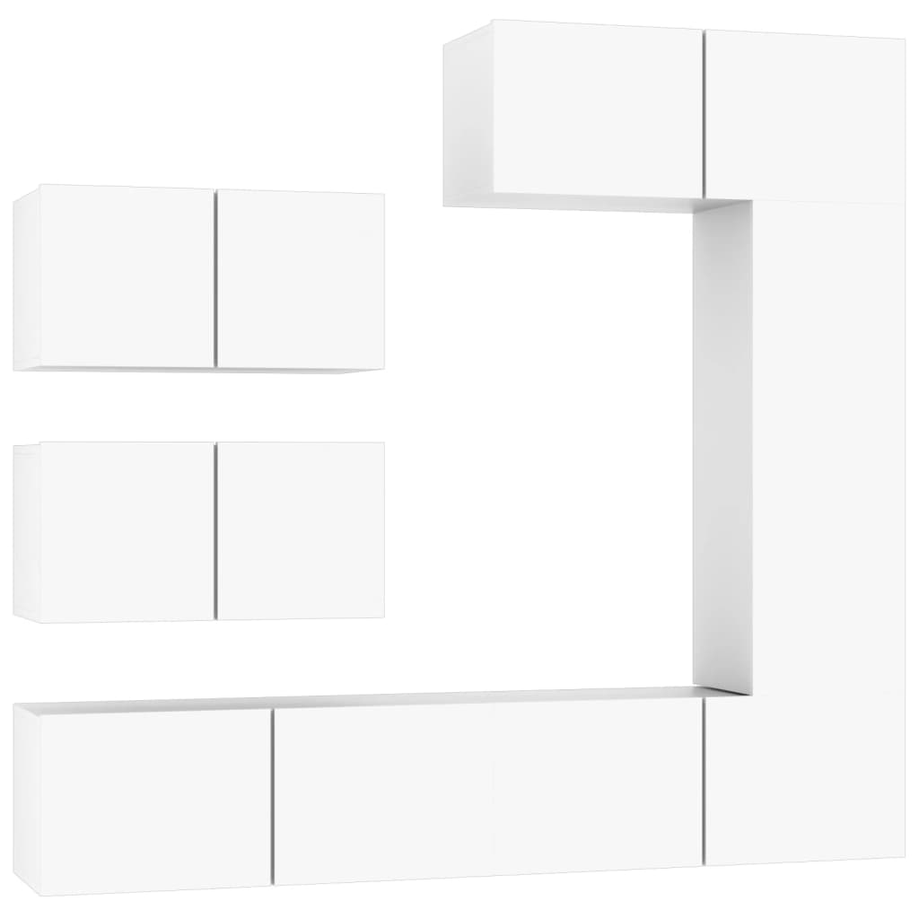 vidaXL Ensemble de meubles TV 6 pcs Blanc Bois d'ingénierie