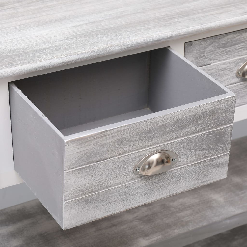 vidaXL Buffet Antique Gris 115x30x76 cm Bois