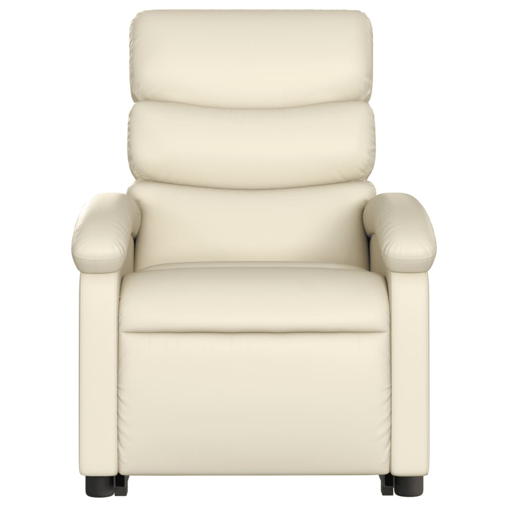 vidaXL Fauteuil inclinable Crème Similicuir