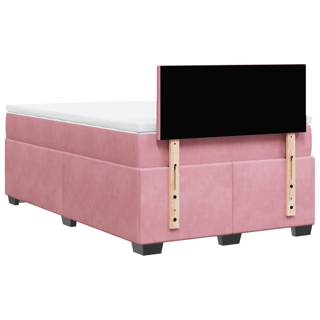 vidaXL Sommier à lattes de lit avec matelas Rose 120x200 cm Velours