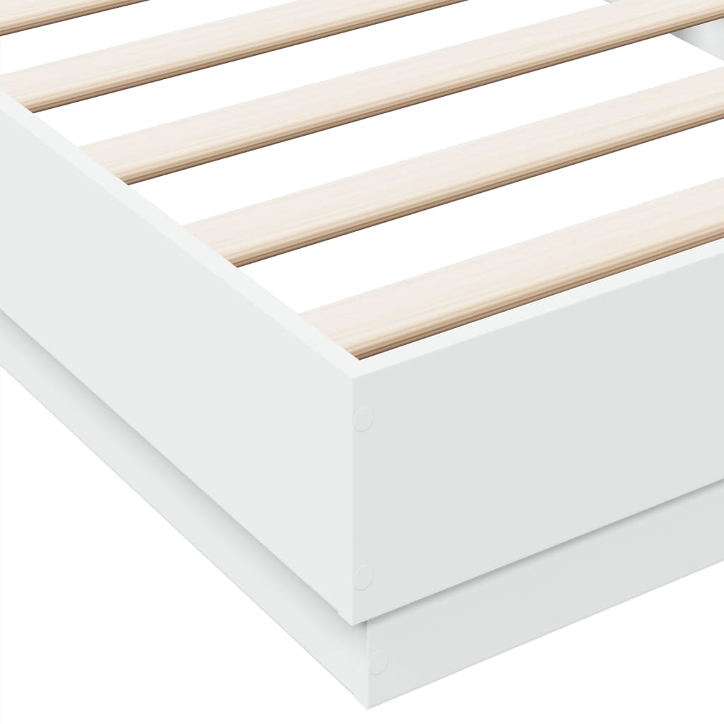 vidaXL Cadre de lit sans matelas avec lumières LED blanc 90x200 cm