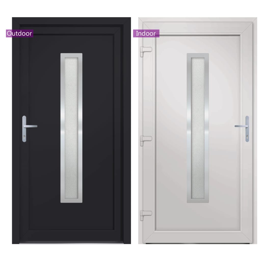 vidaXL Porte d'entrée anthracite 88x200 cm PVC