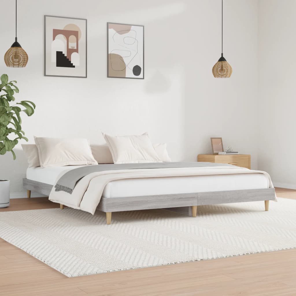 vidaXL Cadre de lit sans matelas sonoma gris 160x200cm bois ingénierie