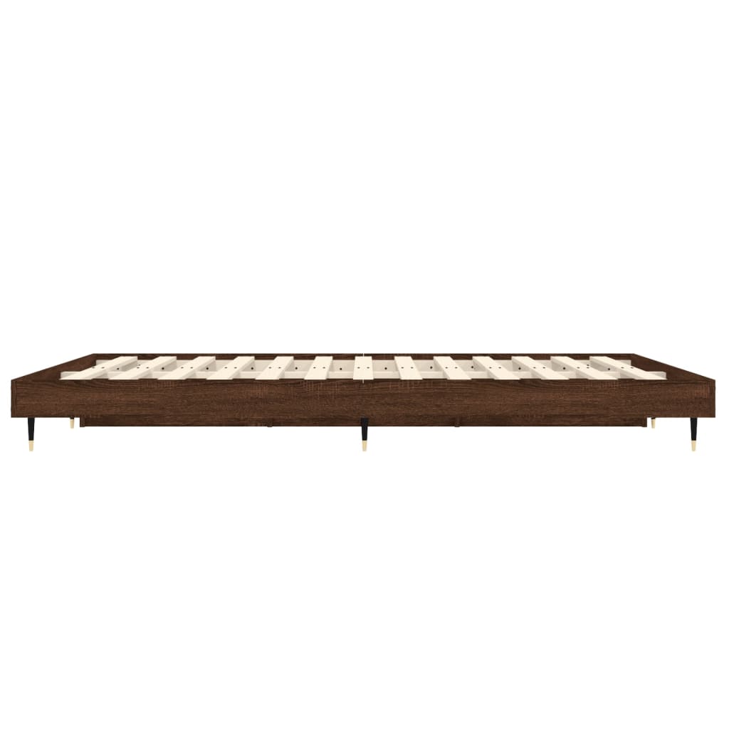 vidaXL Cadre de lit chêne marron 140x190 cm bois d'ingénierie