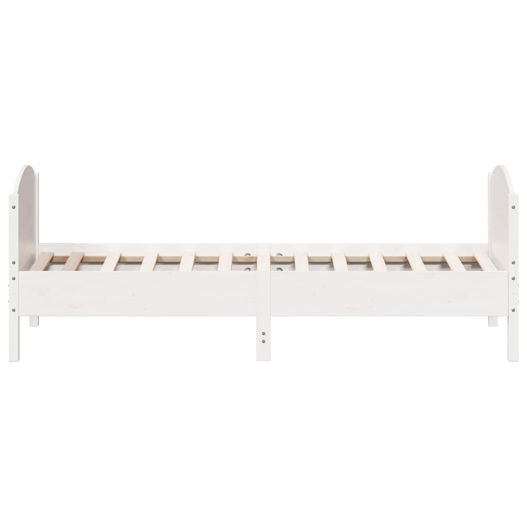 vidaXL Cadre de lit sans matelas blanc 90x200 cm bois de pin massif