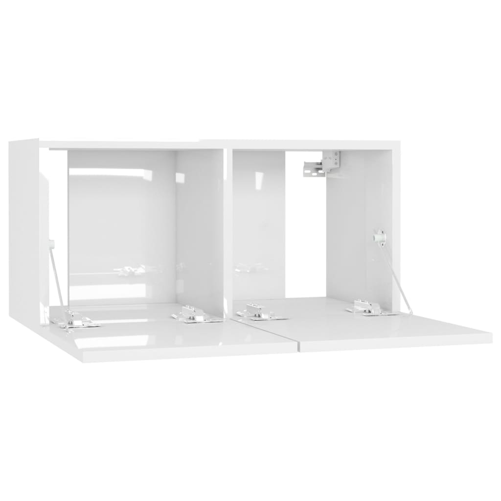 vidaXL Meubles TV 4 pcs Blanc brillant 60x30x30 cm Bois d'ingénierie