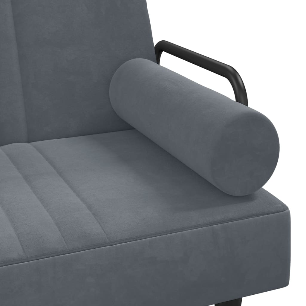 vidaXL Canapé-lit en forme de L gris 260x140x70 cm velours