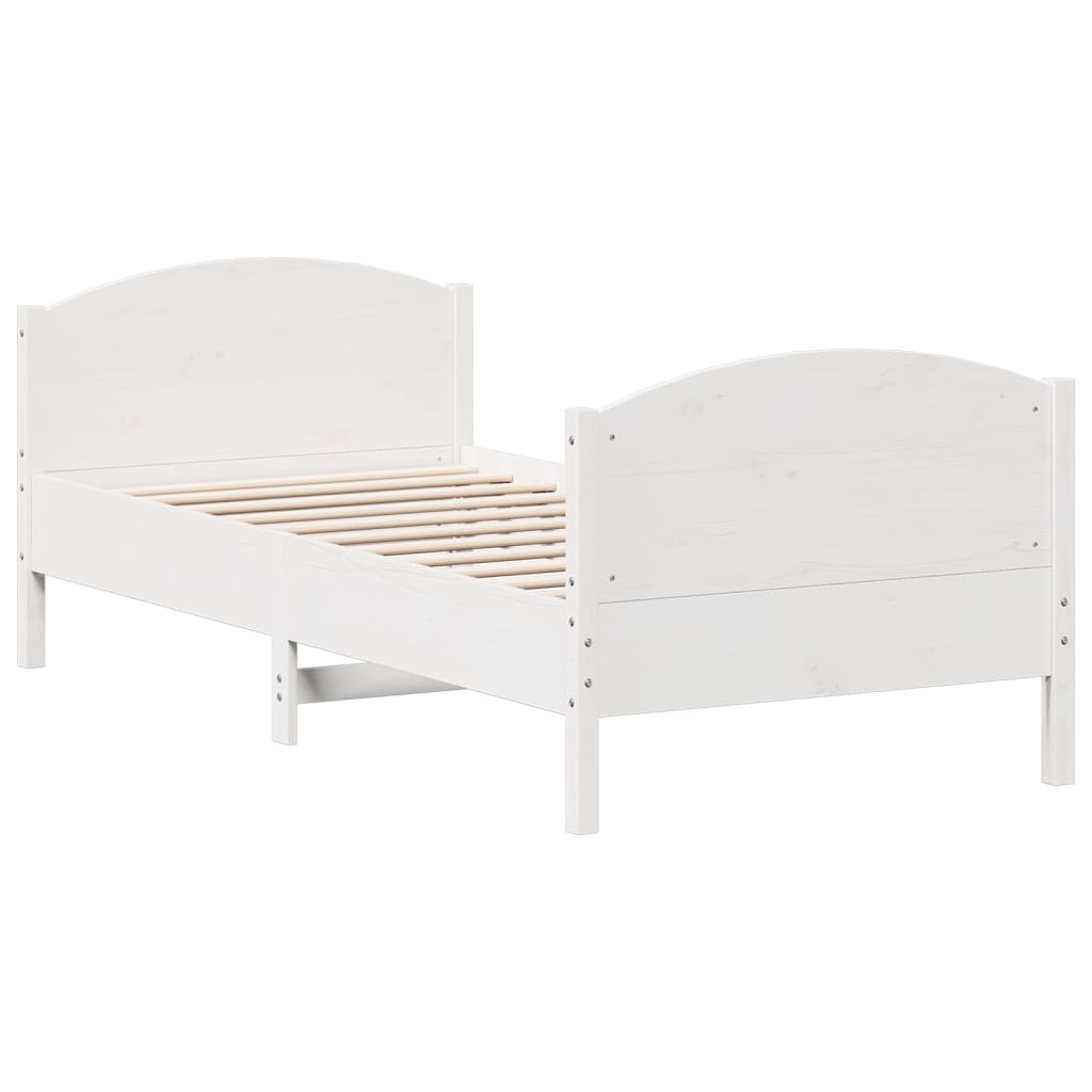 vidaXL Cadre de lit sans matelas blanc 90x200 cm bois de pin massif