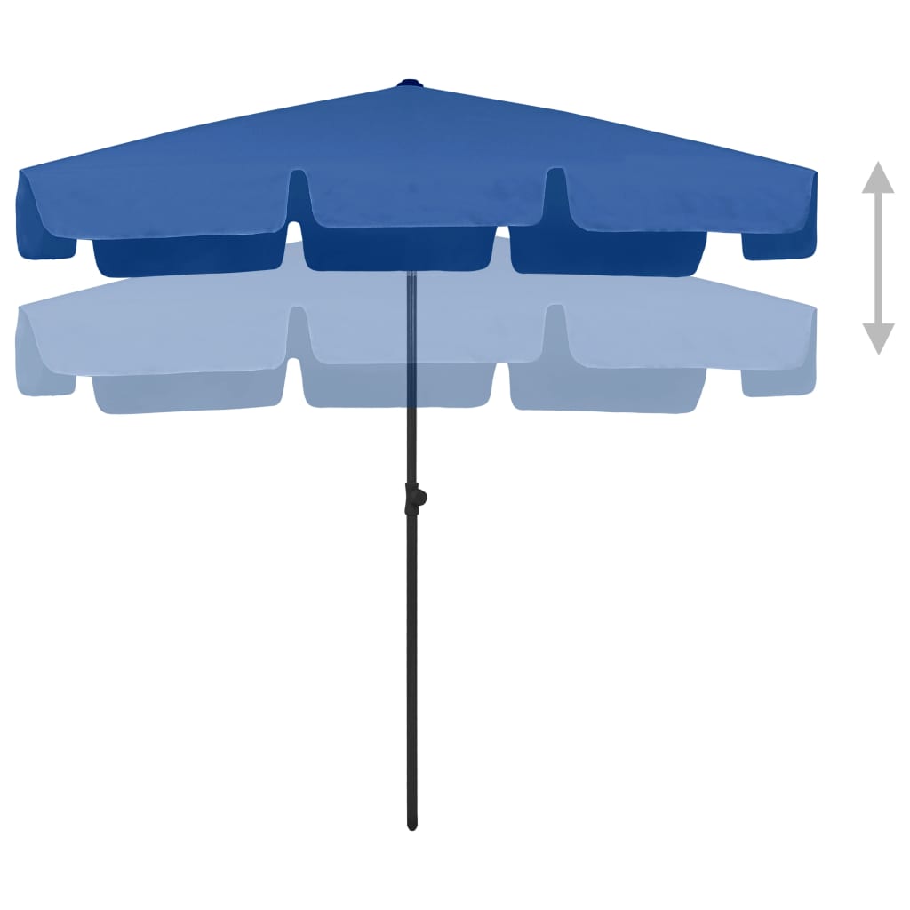 vidaXL Parasol de plage bleu azuré 200x125 cm