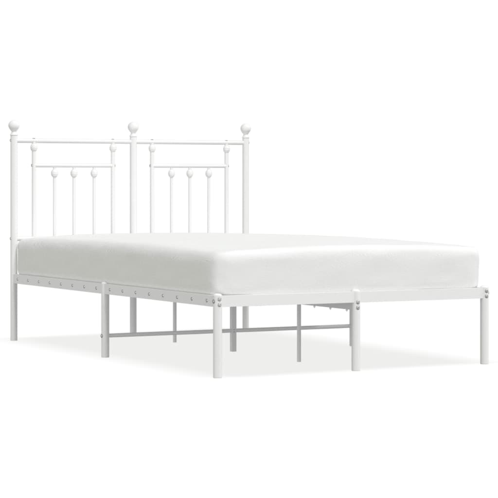 vidaXL Cadre de lit métal sans matelas et tête de lit blanc 120x190 cm