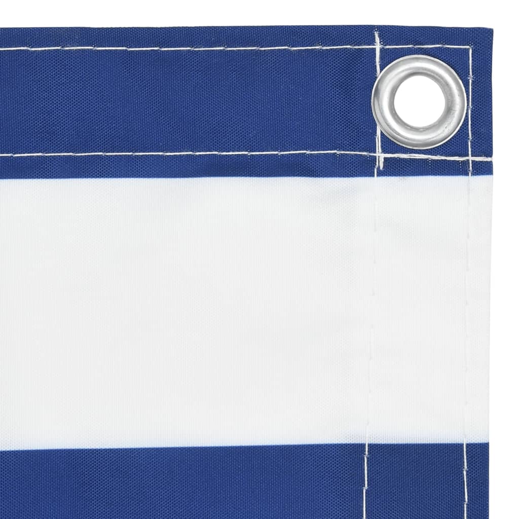 vidaXL Écran de balcon Blanc et bleu 75x400 cm Tissu Oxford
