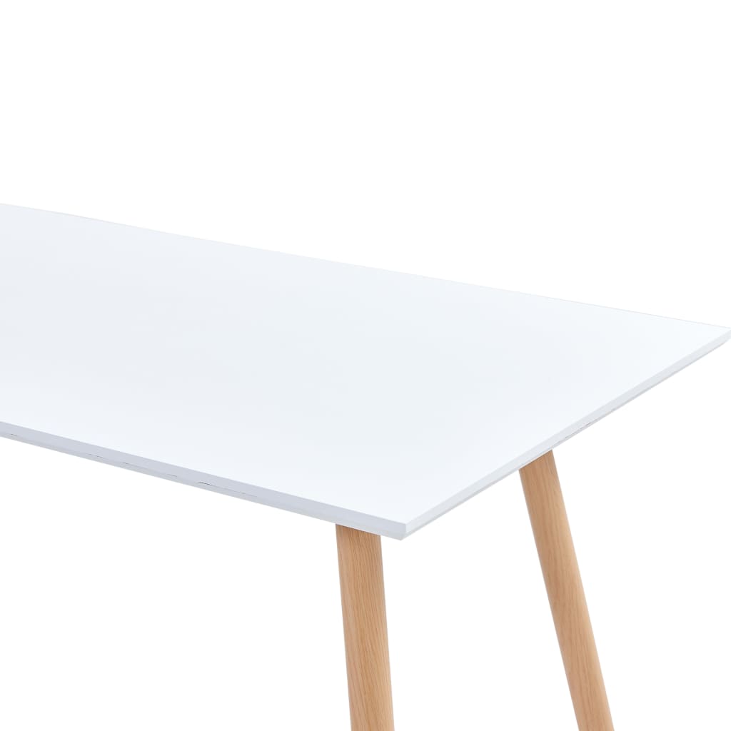 vidaXL Table de salle à manger Blanc et chêne 120x60x74 cm MDF