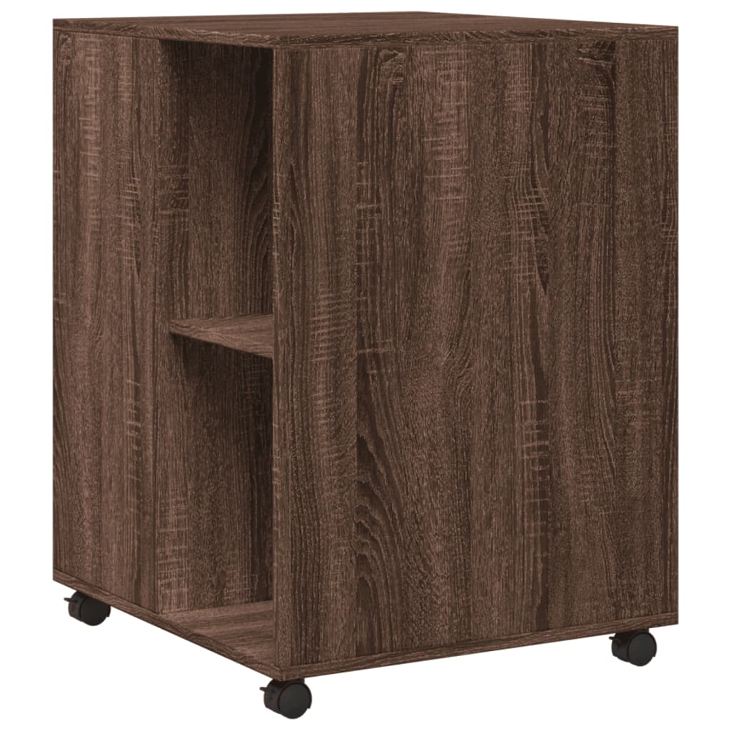 vidaXL Table d'appoint avec roues chêne marron bois d'ingénierie