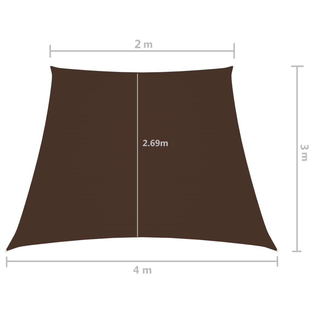 vidaXL Voile de parasol Tissu Oxford trapèze 3/4x2 m Marron