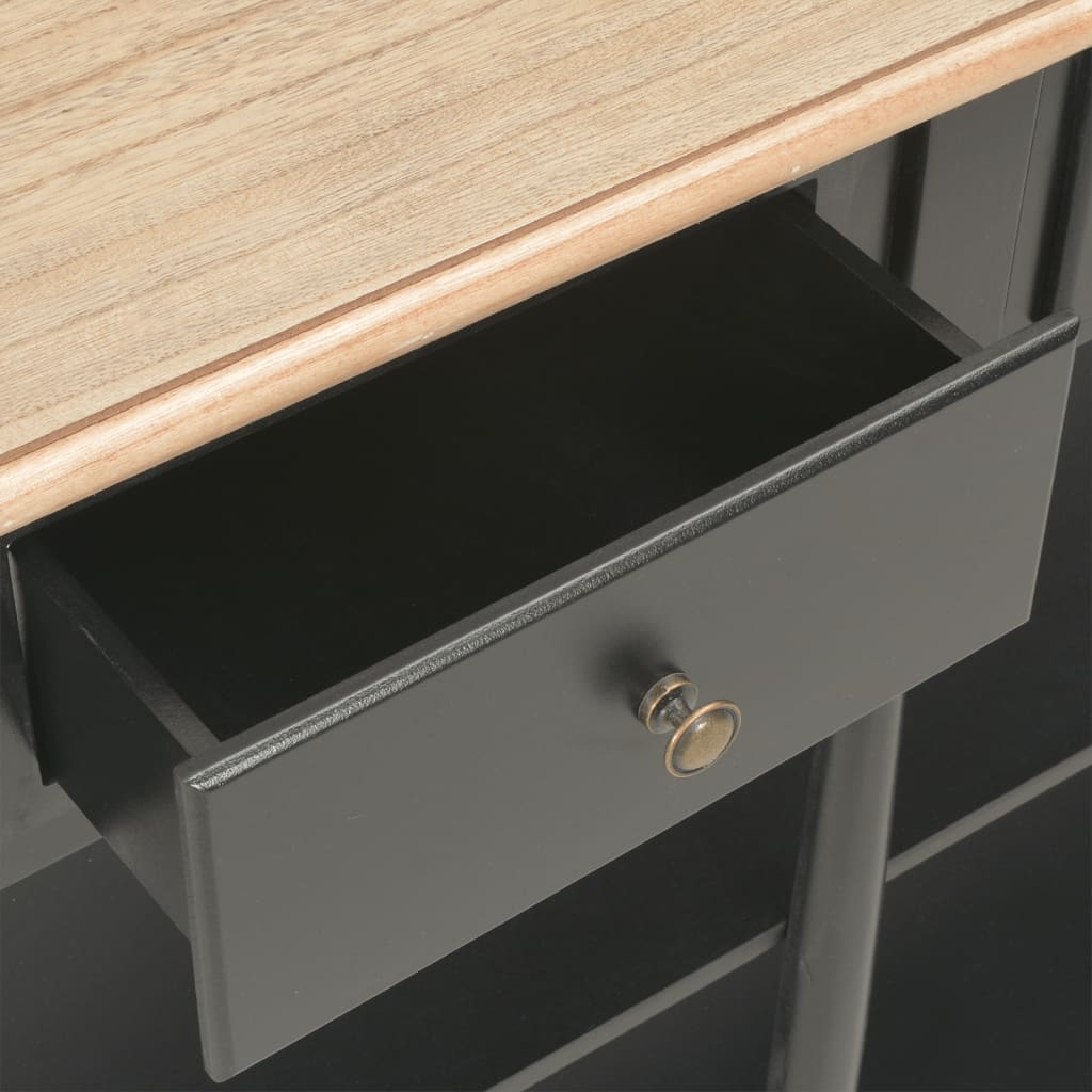 vidaXL Table console noir 110x30x76 cm bois d'ingénierie