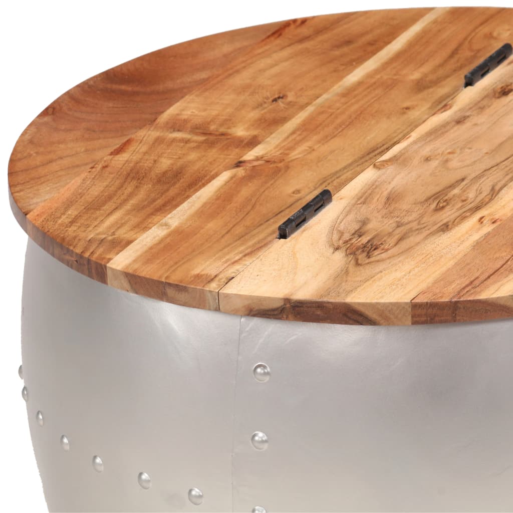 vidaXL Table basse 53x43 cm bois d'acacia massif