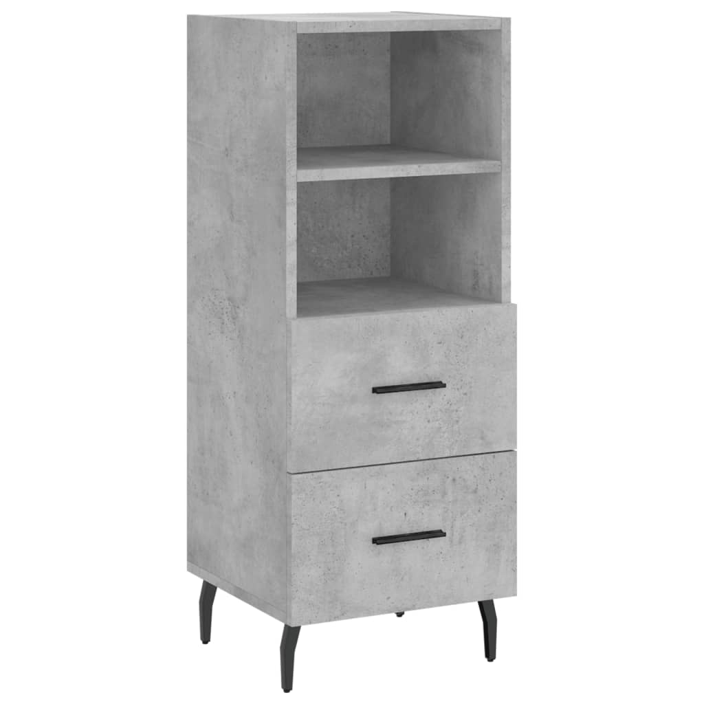 vidaXL Buffet Gris béton 34,5x34x90 cm Bois d'ingénierie