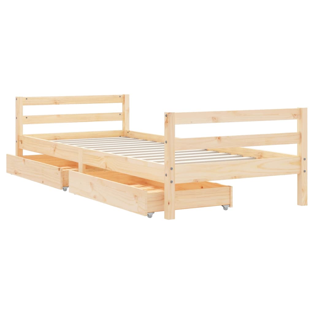 vidaXL Cadre de lit pour enfants gris 80x200 cm bois de pin massif
