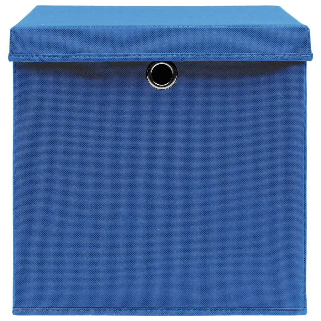 vidaXL Boîtes de rangement avec couvercles 4 pcs 28x28x28 cm Bleu