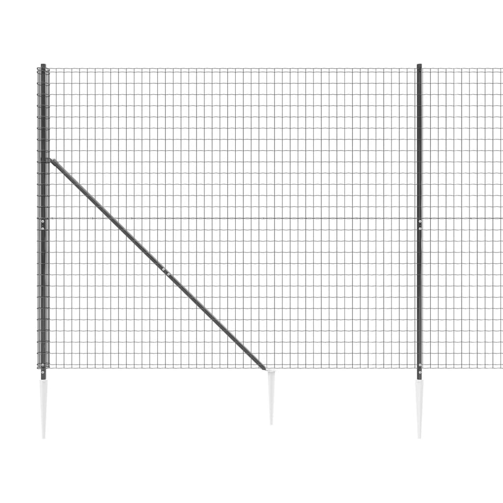 vidaXL Clôture en treillis métallique et ancrage anthracite 1,8x10 m