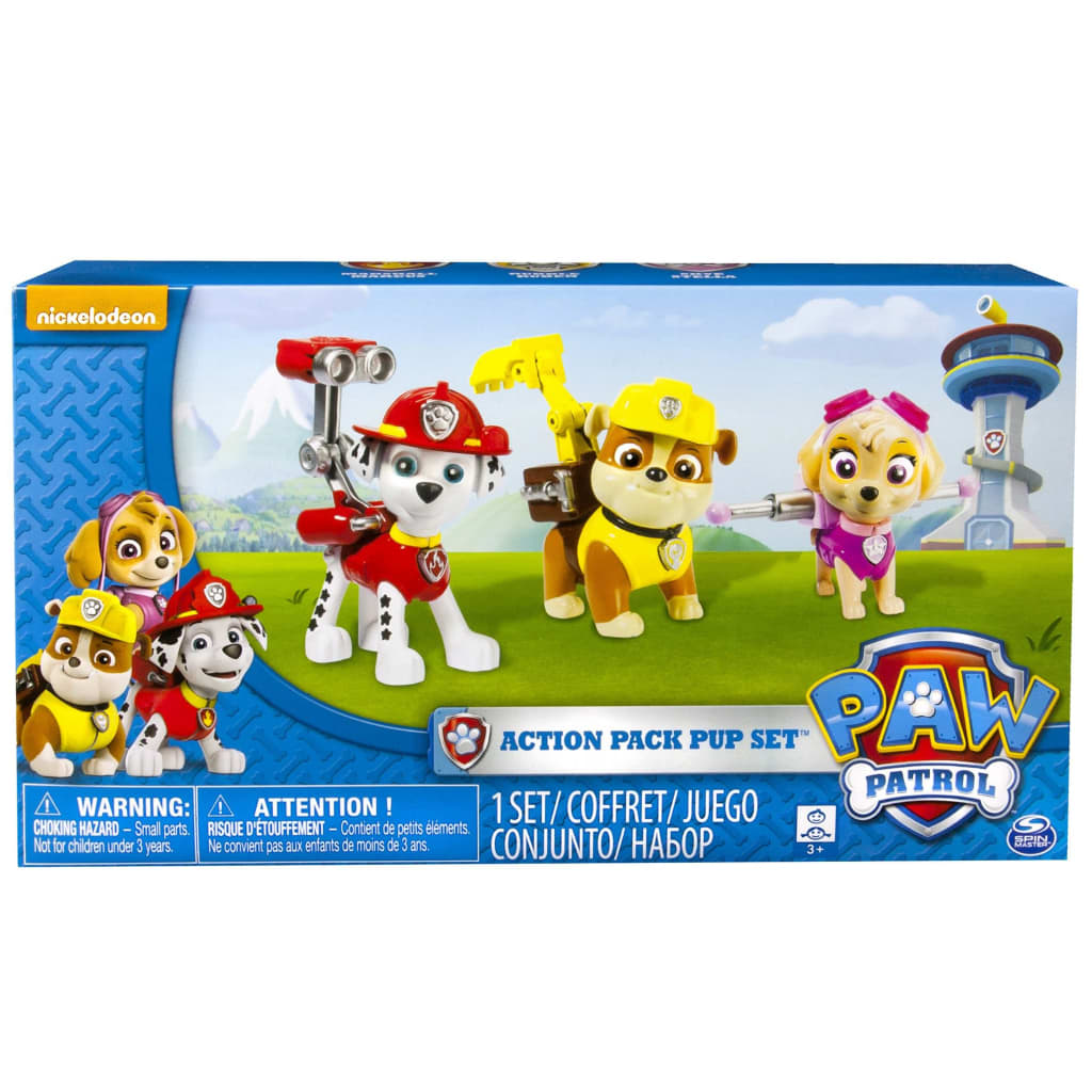 Paw Patrol Pack d'action Chiots Marshall/Skye/Rubble