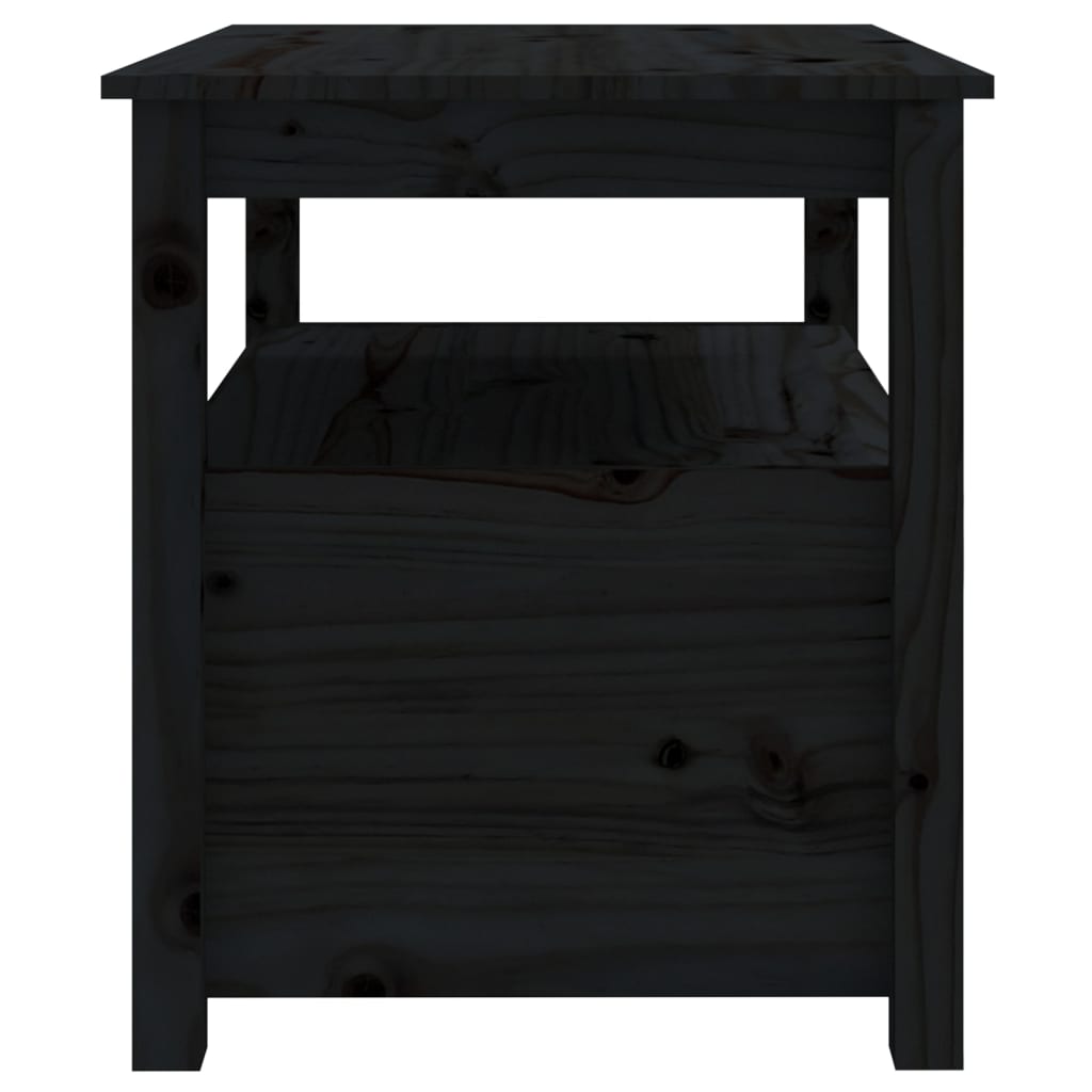 vidaXL Table basse Noir 71x49x55 cm Bois massif de pin