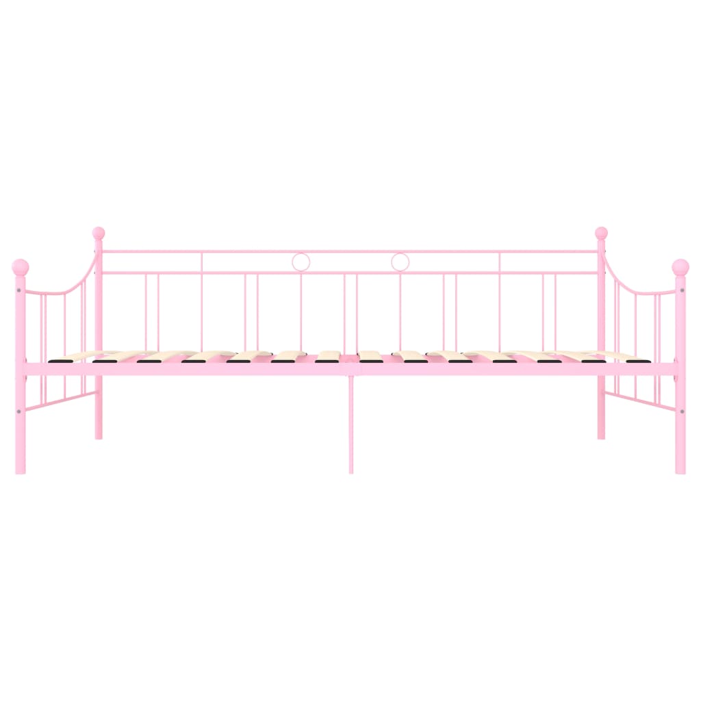 vidaXL Cadre de lit de repos Rose Métal 90 x 200 cm