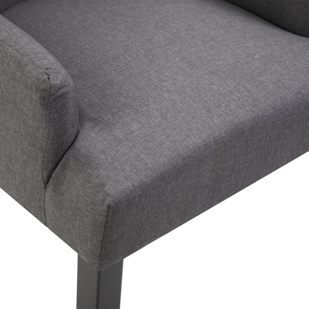 vidaXL Chaise à manger avec accoudoirs Gris foncé Tissu