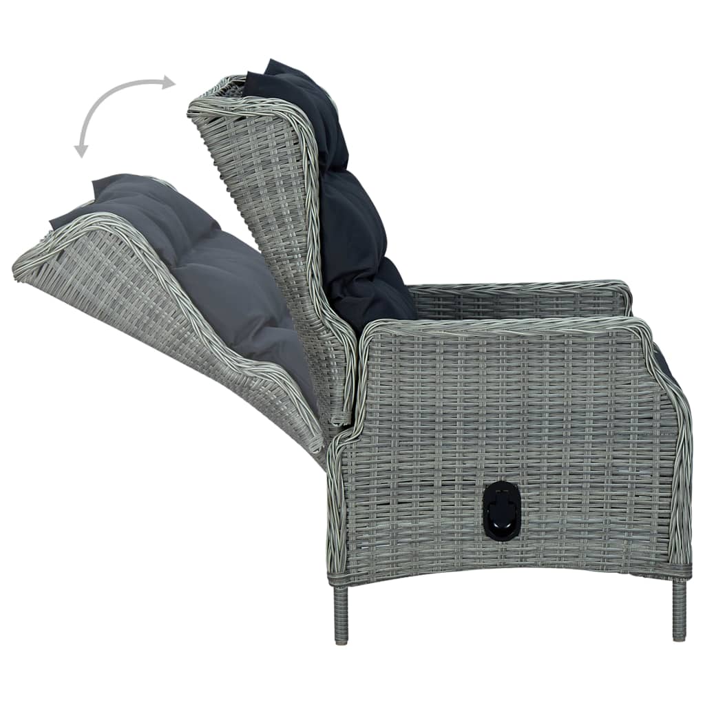 vidaXL Ensemble de salle à manger de jardin 9 pcs Gris clair