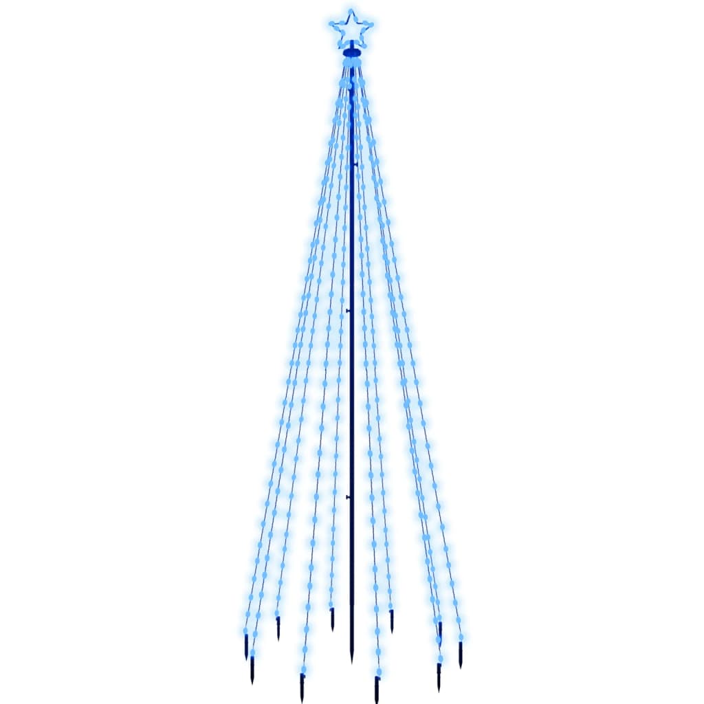 vidaXL Sapin de Noël avec piquet Bleu 310 LED 300 cm