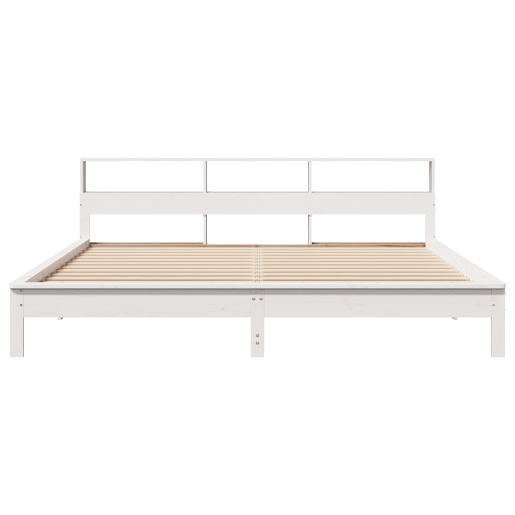 vidaXL Cadre de lit sans matelas blanc 200x200 cm bois massif de pin