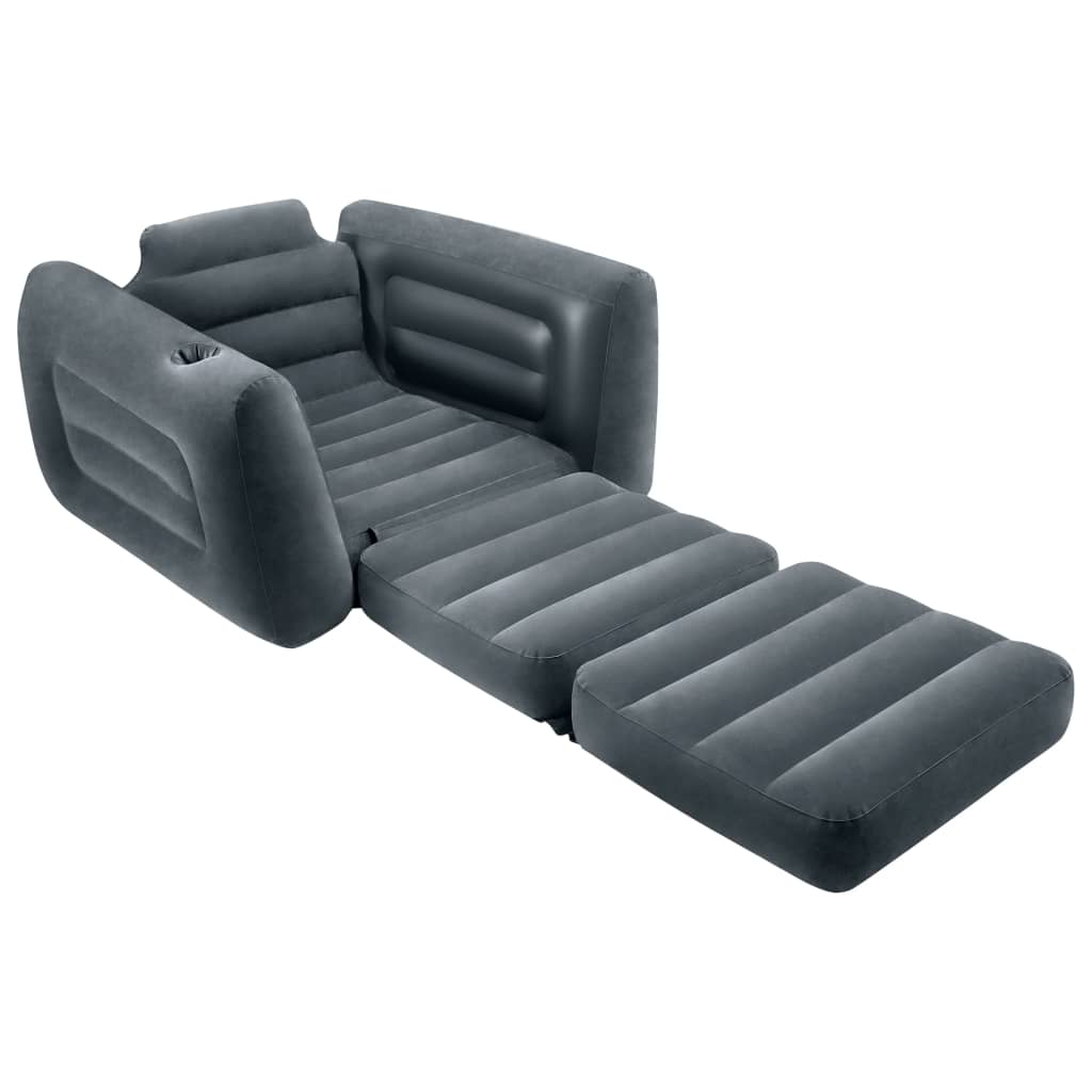 Intex Chaise coulissante 117x224x66 cm Gris foncé