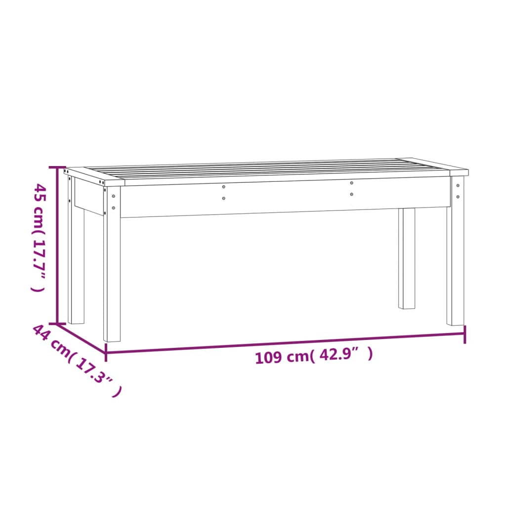 vidaXL Banc de jardin 109x44x45 cm bois massif de pin