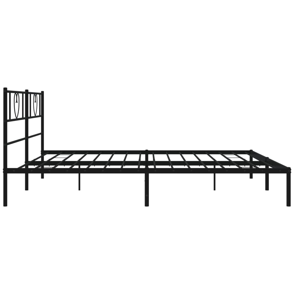 vidaXL Cadre de lit métal sans matelas avec tête de lit noir 193x203cm