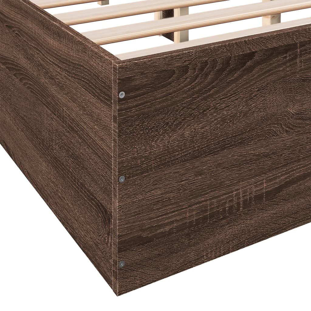 vidaXL Cadre de lit chêne marron 120x200 cm bois d'ingénierie