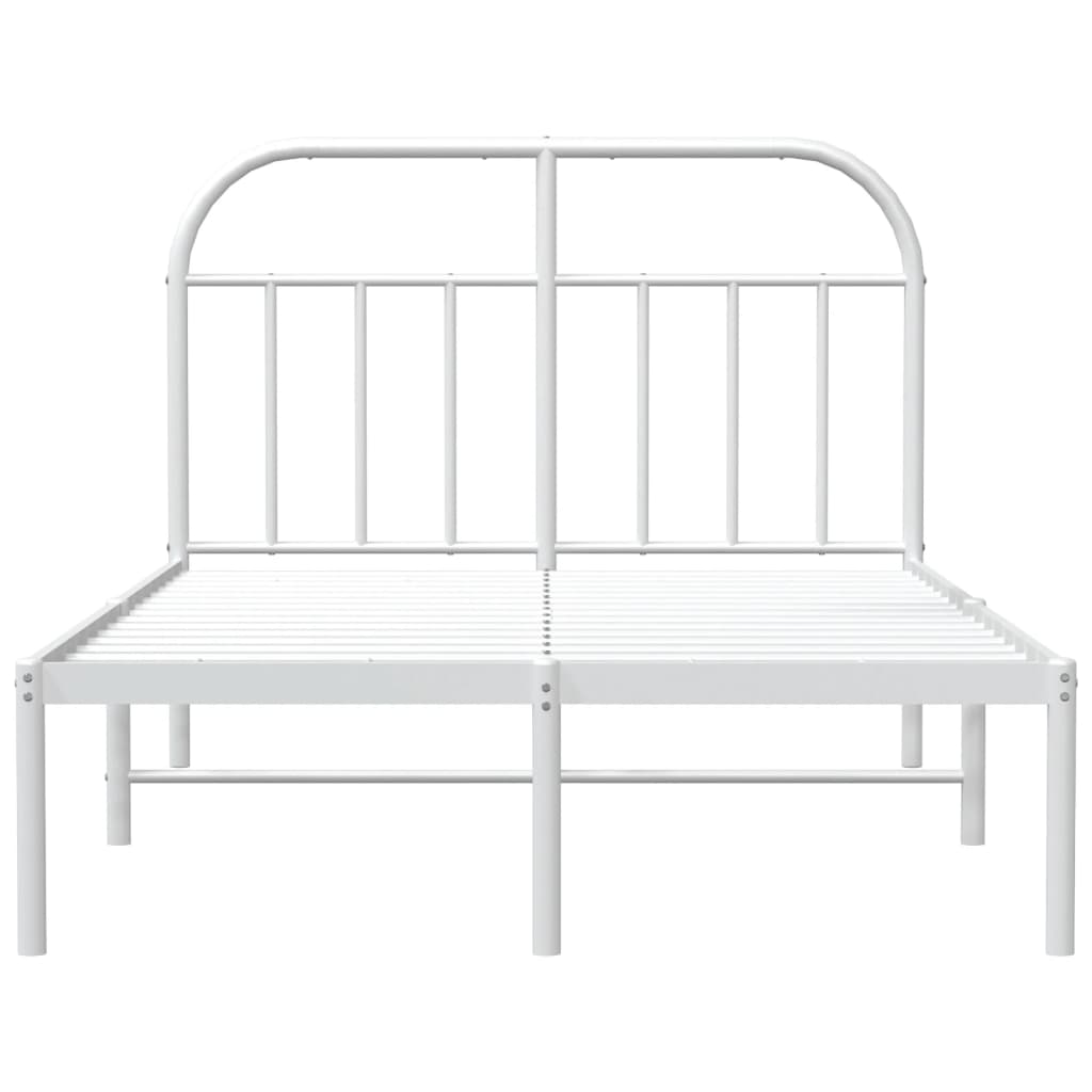 vidaXL Cadre de lit métal sans matelas et tête de lit blanc 120x200 cm